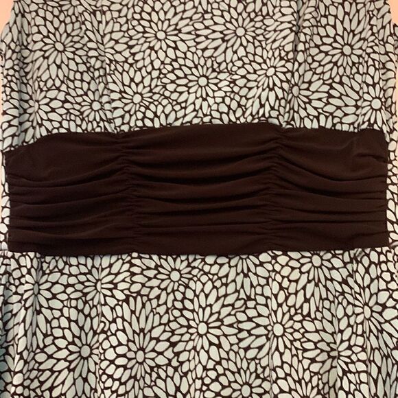 Perceptions brown and blue floral maxi dress. Brown waist rouching Size 8 - Picture 3 of 6